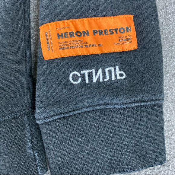 Heron Preston Black Crewneck Sweatshirt Size Small - Picture 4 of 12